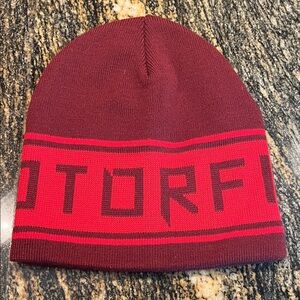 Motorist Red and Burgundy Knit Beanie